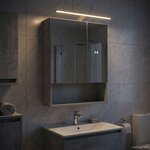 vidaXL Armoire Miroir de Salle de Bain Gris béton 50 x 14 5 x 70 cm