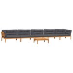 vidaXL Salon palette de jardin avec coussins 6Pièces bois d'acacia massif