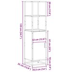 vidaXL Buffet haut chêne marron 35 5x35x139 cm bois d'ingénierie métal