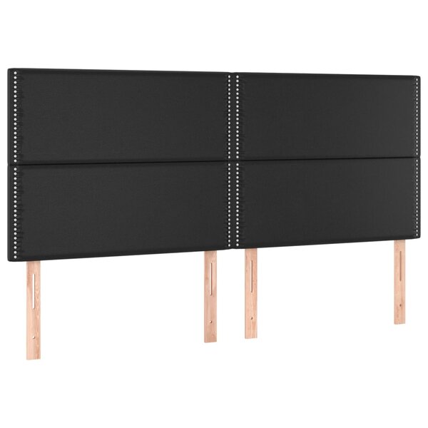 vidaXL Têtes de lit 4 Pièces Noir 100x5x78/88 cm Similicuir