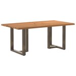 vidaXL Table à manger marron clair bois de chêne massif rectangulaire