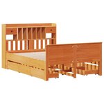 vidaXL Lit bibliothèque sans matelas cire marron 150x200 cm pin massif