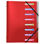 Trieur polypropylène 3 rabats Opaque 8 compartiments Coloris Aléatoire x 10 EXACOMPTA