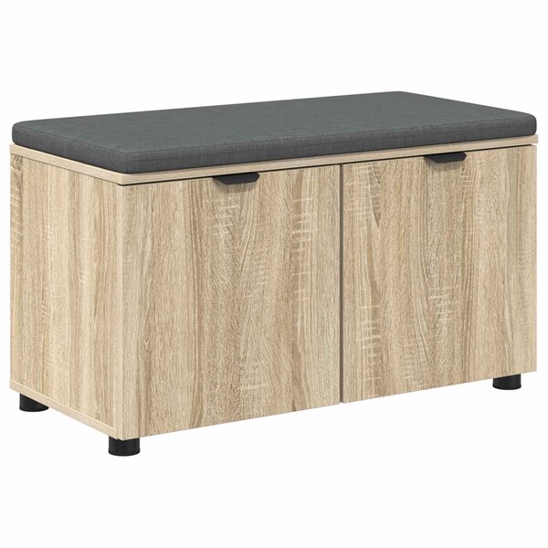 vidaXL Banc d'entrée avec coussin Chêne Sonoma 80 x 46 x 46 cm