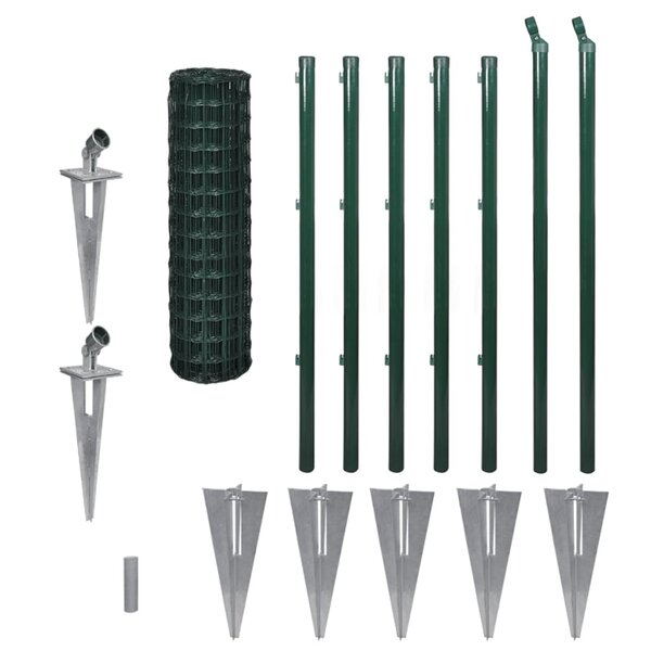 vidaXL Clôture euro Acier 10x1 0 m Vert