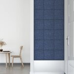 vidaXL Panneaux muraux 12 Pièces Bleu 30x30 cm Tissu 1 08 m²