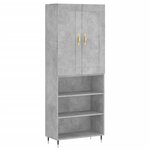 vidaXL Buffet haut Gris béton 69 5x34x180 cm Bois d'ingénierie