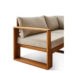 Salon de jardin en bois d'Acacia FSC avec coussins + housse de protection - 7 personnes - Levata - Gris