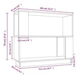 vidaXL Bibliothèque/Séparateur de pièce Gris 80x25x70 cm Pin massif