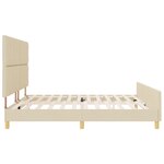 Cadre de lit VidaXL Crème 200x200 cm en tissu