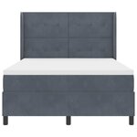 vidaXL Lit à Ressorts avec Matelas LED Gris foncé 160 x 200 cm Velours