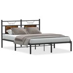 vidaXL Cadre de lit sans matelas chêne fumé 140x190 cm bois ingénierie