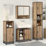 vidaXL Ensemble de mobilier de salle de bain 3 Pièces Chêne artisanal