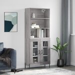 vidaXL Buffet haut Sonoma gris 69 5x34x180 cm Bois d'ingénierie