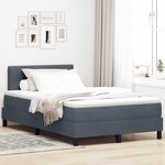 vidaXL Lit à Ressorts avec Matelas & LED Gris Foncé 120x200 cm Velours