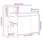 vidaXL Bureau d'ordinateur Chêne artisanal Bois d'ingénierie Standard