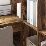 vidaXL Bureau d'angle avec étagère Chêne fumé 101.5 x 149.5 x 149.5 cm
