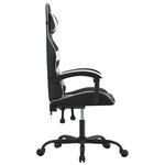 vidaXL Chaise de jeu pivotante Noir et blanc Similicuir
