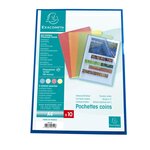 Sachet 10 Pochettes Coin Polypropylène Grainé 12/100e - A4 - Couleurs Assorties - X 10 - Exacompta
