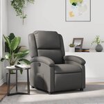 vidaXL Fauteuil inclinable Gris Similicuir