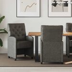 vidaXL Chaises de Salle à Manger avec Roues 2 Pièces Noir 58 x 67 x 97 cm