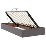 vidaXL Lit avec rangement et LED Gris 200 x 200 cm Cuir synthétique