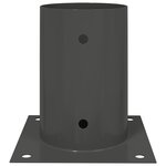 vidaXL Ancre ronde au sol 4 Pièces Anthracite 15 x 15 x 15 cm métal