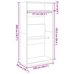 vidaXL Garde-robe vieux bois 100x50x200 cm bois d'ingénierie