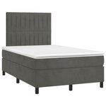 vidaXL Sommier à lattes de lit avec matelas LED gris foncé 120x190 cm