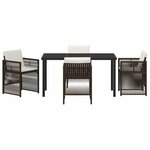 vidaXL Ensemble de salle à manger pour jardin 5 Pièces Marron Poly rotin