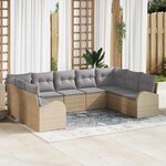 vidaXL Ensemble de canapé de jardin 9 Pièces beige et gris clair