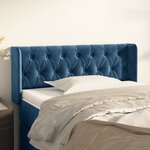 vidaXL Tête de lit avec oreilles Bleu foncé 103x16x78/88 cm Velours