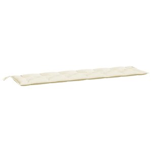 vidaXL Coussin de banc de jardin blanc crème 200x50x7 cm tissu oxford