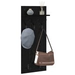vidaXL Porte-manteau mural avec étagère Chêne noir 40 x 10 x 90 cm