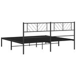 vidaXL Cadre de lit métal sans matelas et tête de lit noir 180x200 cm