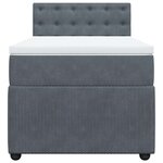 vidaXL Sommier à lattes de lit et matelas Gris foncé 90x190 cm Velours