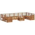 vidaXL Ensemble de canapés d'extérieur 11 pc Naturel