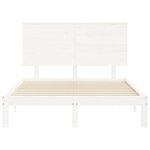 vidaXL Cadre de lit avec tête de lit blanc 140x200 cm bois massif