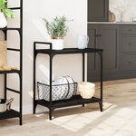vidaXL Chariot de cuisine noir 60 5x31x72 5 cm bois d'ingénierie