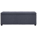 Banc banquette avec compartiment de rangement 116 cm polyester gris foncé 02_0010965