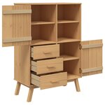 vidaXL Buffet haut OLDEN marron 85x43x125 cm bois massif de pin