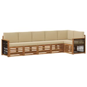 vidaXL Ensemble de canapés d'extérieur 5 pc Naturel