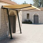 vidaXL Auvent manuel rétractable avec LED 3x2 5 m Jaune et blanc