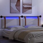 vidaXL Tête de lit suspendue Avec lumière LED Blanc PU antique