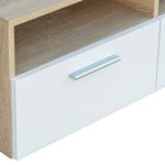 vidaXL Meuble TV Bois d’ingénierie 95x35x36 cm Chêne et blanc