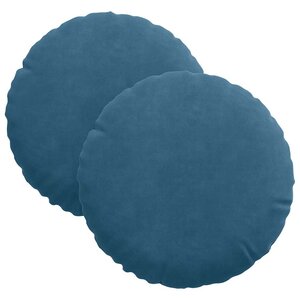 vidaXL Coussins de siège 2 Pièces Bleu Ø 40 x 13 cm Velours