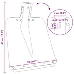 vidaXL Tête de pelle 4 Pièces Argent 45 x 38 cm Aluminium