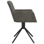 vidaXL Chaises pivotantes à manger lot de 2 Gris foncé Velours