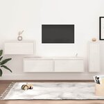 vidaXL Meubles TV 4 Pièces Blanc Bois massif de pin
