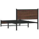 vidaXL Cadre de lit en métal sans matelas chêne marron 100x190 cm